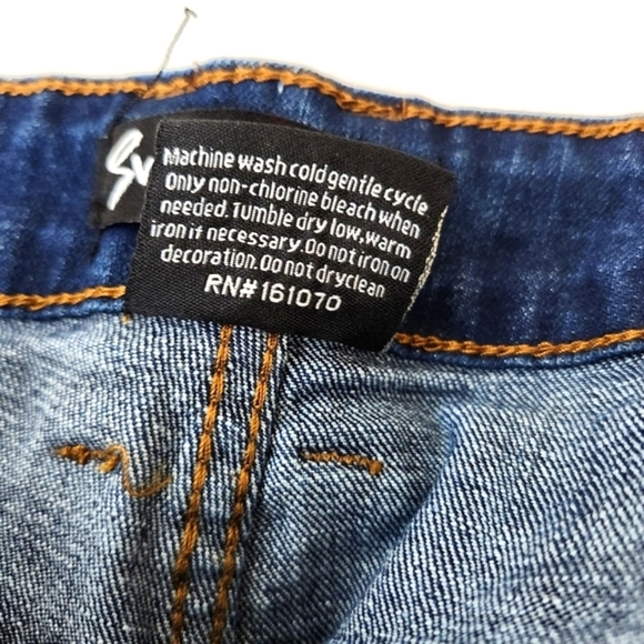 Men's Vintage Blue Wash Distressed Denim Jeans - Skinny Fit - Picture 7 of 11